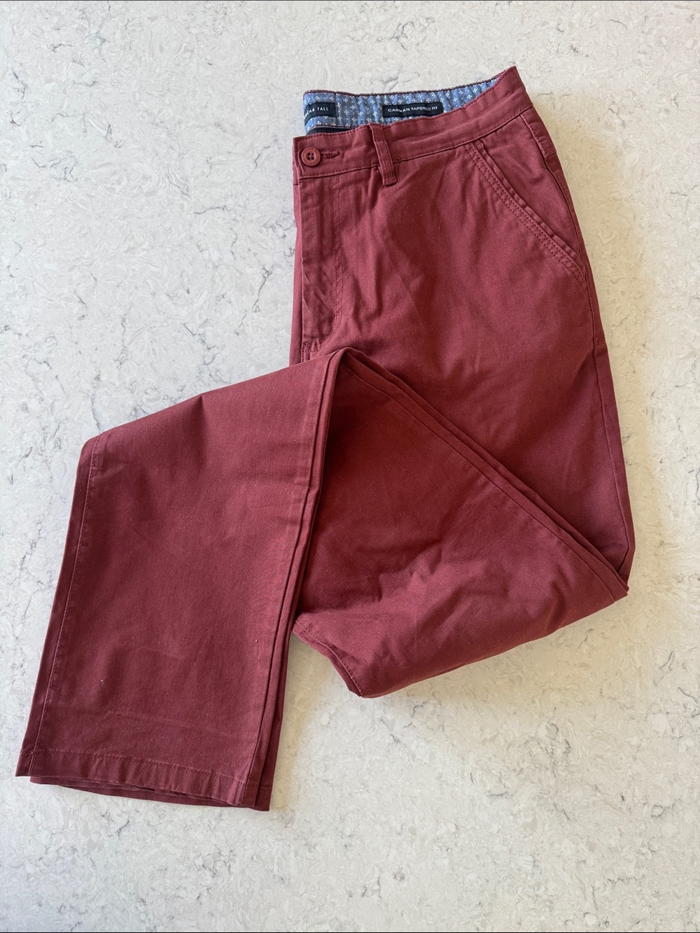 American Tall Men's 36x40 Rust Chino Pants Carman Tapered Fit